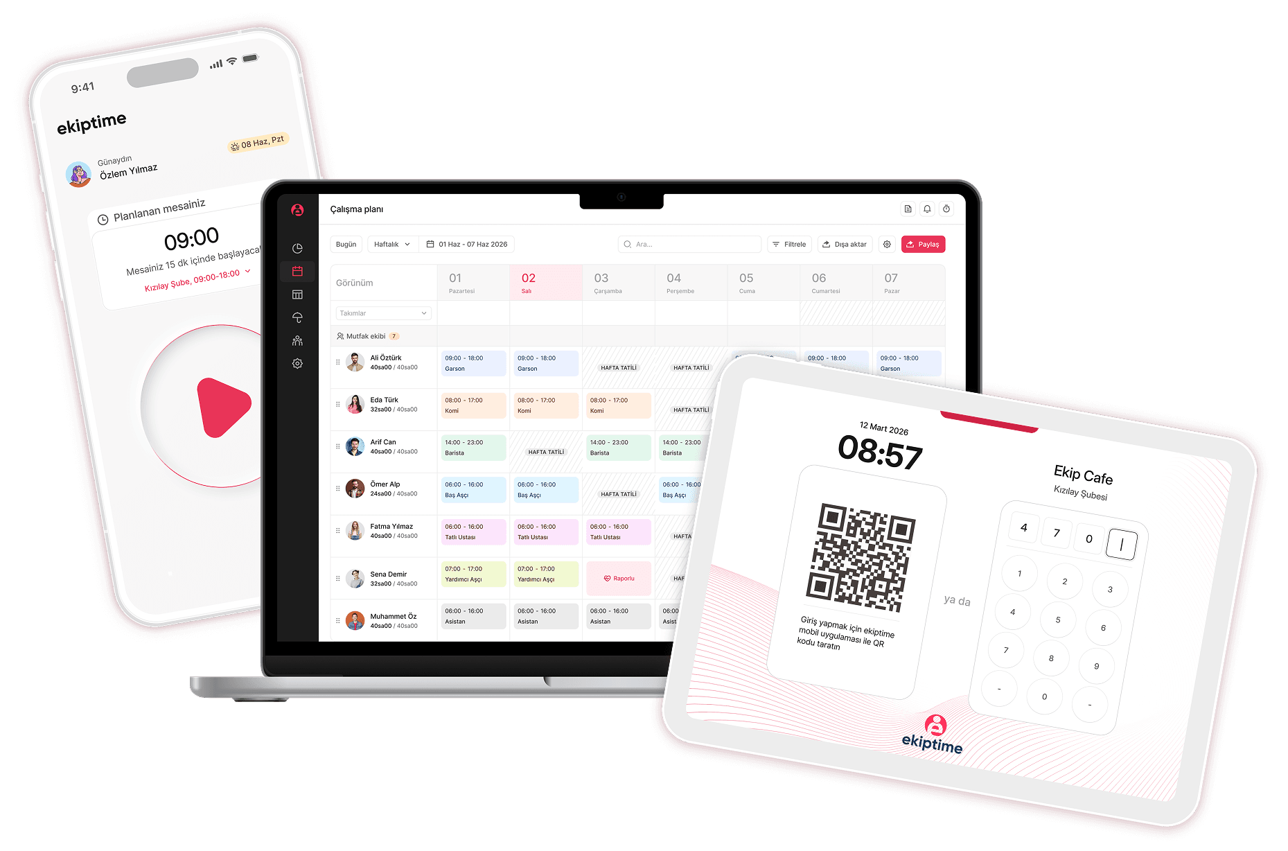 Team time tracking dashboard
