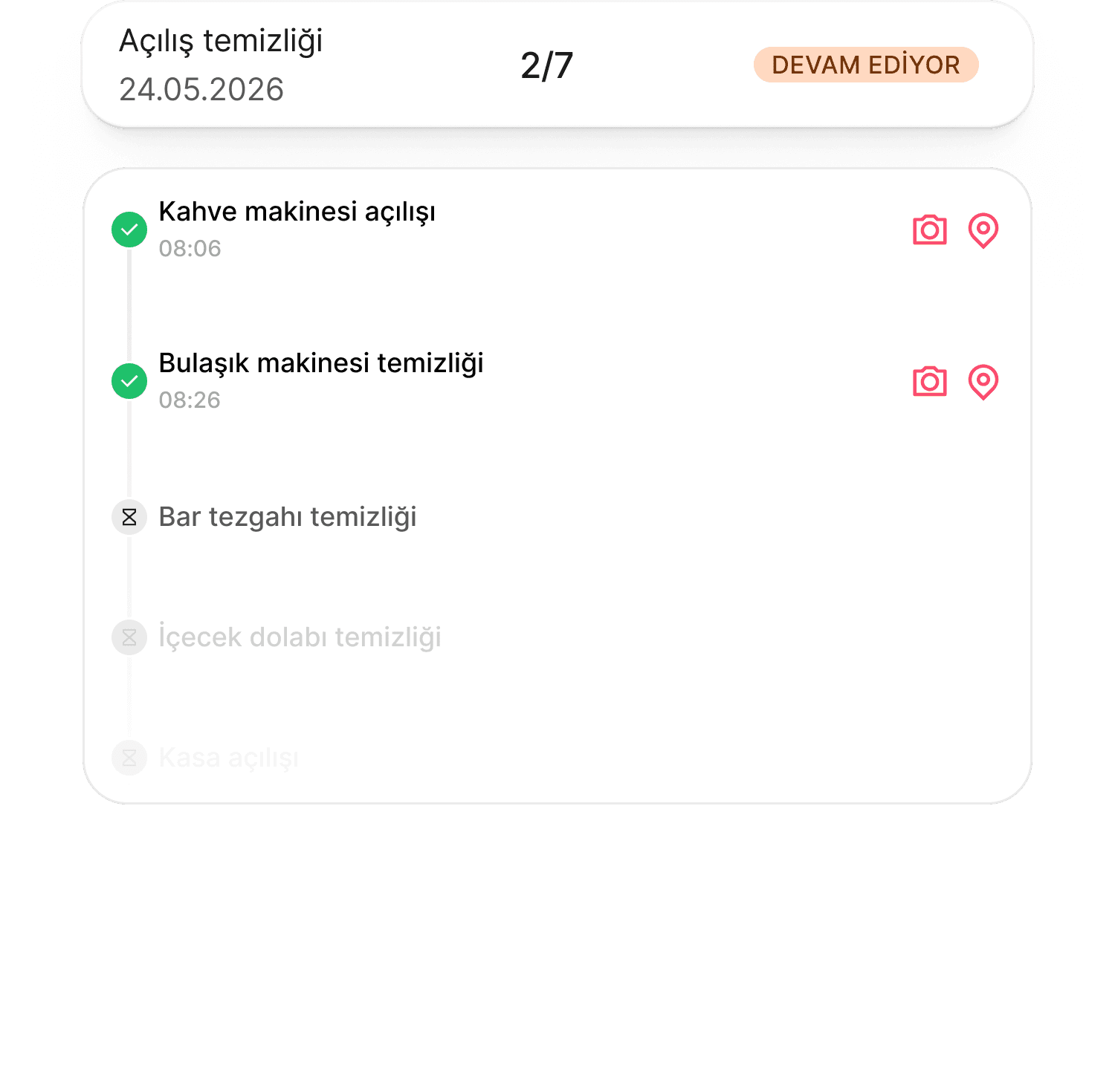 Subtask-based task management screen