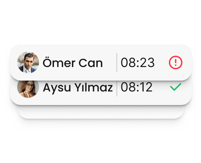 Clock-in and clock-out record screen